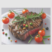 Gegrilde Steak Elegantie Tissuepapier (Voorkant)