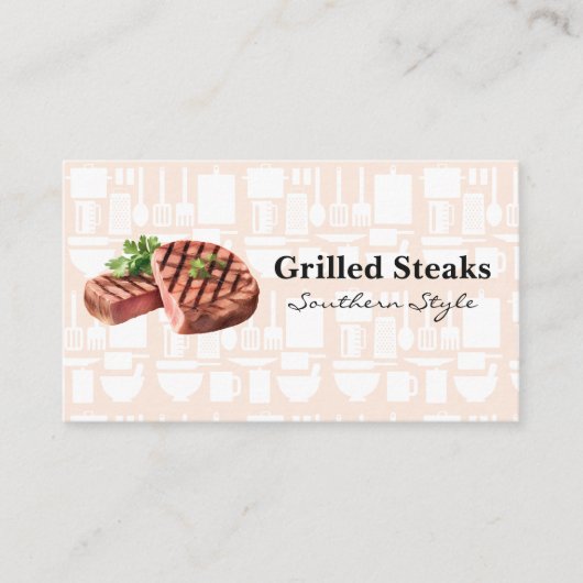 Gegrilde Steaks | Restaurant Visitekaartje (Voorkant)