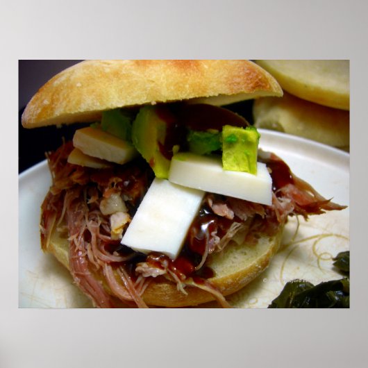 Gegrilde varkenssandwich poster (Voorkant)