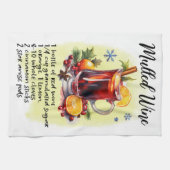 Gegrilde Wijn Recept Kerstmis recept ontwerp Theedoek (Horizontaal)