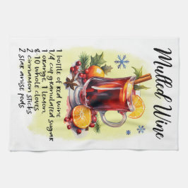 Gegrilde Wijn Recept Kerstmis recept ontwerp Theedoek