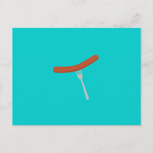 gegrilde worst briefkaart