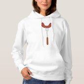 Gegrilde worst op BBQ-vork Hoodie (Voorkant)