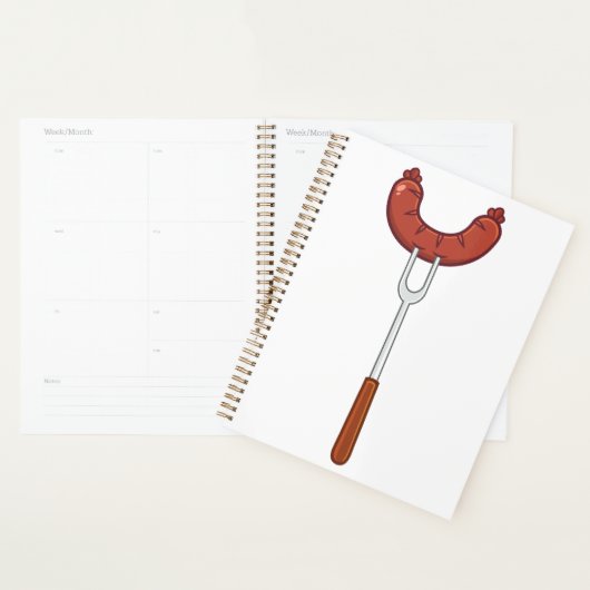 Gegrilde worst op BBQ-vork Planner (Display)