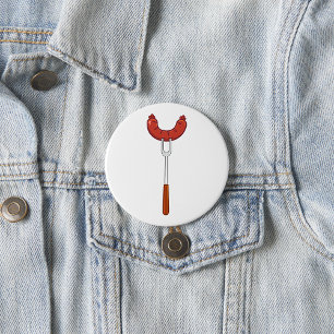 Gegrilde worst op BBQ-vork Ronde Button 7,6 Cm