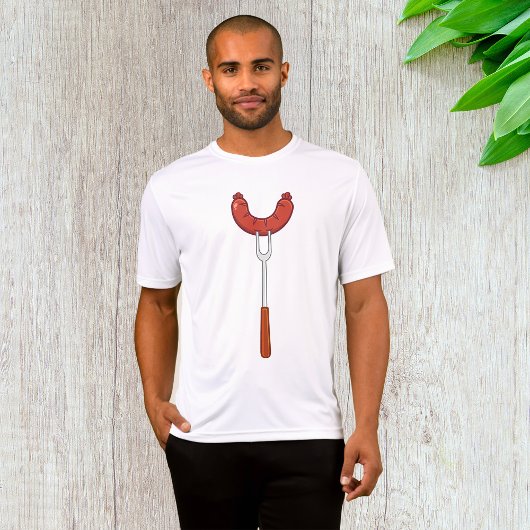 Gegrilde worst op BBQ-vork T-shirt