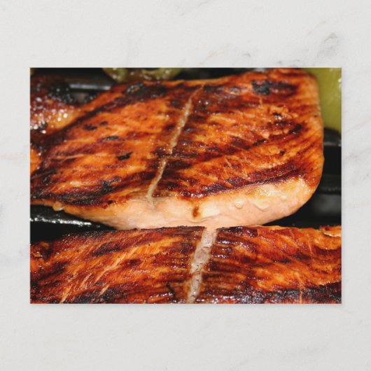 Gegrilde Zalm Briefkaart (Voorkant)