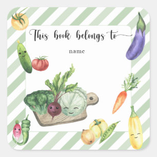 Gegroeide baby shower boekplaat - dit boek is van vierkante sticker