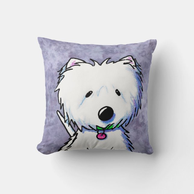 Gegroeide geweldige KiniArt Westie Pillow Kussen (Voorkant)