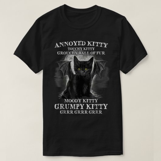Gegroepeerd Kat van de Fur Moody Kat Funn T-shirt (Design voorkant)