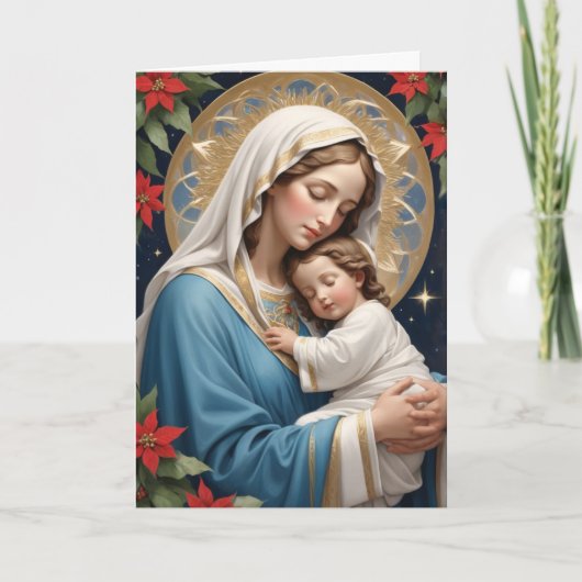 Gegroet Heilige Maagd Maria Traditioneel Katholiek Feestdagen Kaart (Voorkant)