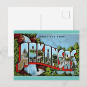 Gegroet uit Arkansas vintage Briefkaart (Voorkant / Achterkant)