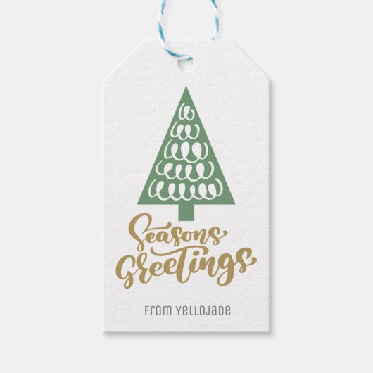 Gegroet van de kerstseizoenen van Elegant Cadeaulabel (Voorkant)