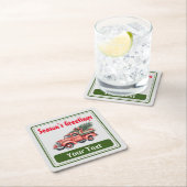 Gegroet van het gepersonaliseerde seizoen kartonnen onderzetters (Insitu)