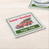 Gegroet van het gepersonaliseerde seizoen kartonnen onderzetters (Schuin)