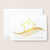 Gegroet van het onroerend goed Seizoen Elegant Cus Folie Kaarten (Voorkant met envelop)