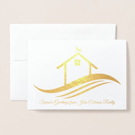 Gegroet van het onroerend goed Seizoen Elegant Cus Folie Kaarten