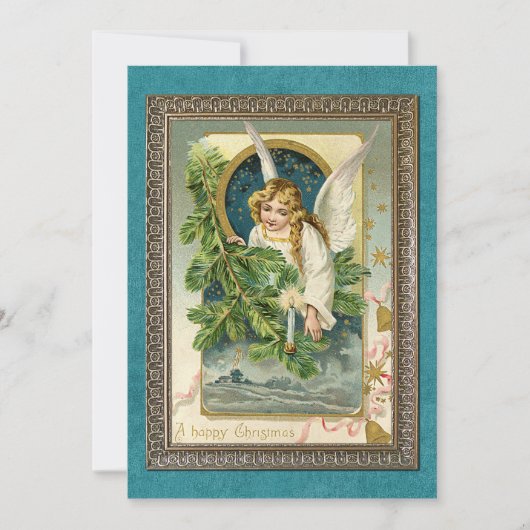 Gegroet voor aangepaste  Antieke Feestdagenkaart (Voorkant)