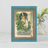 Gegroet voor aangepaste Antieke Feestdagenkaart (Staand voorkant)