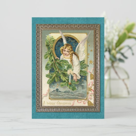 Gegroet voor aangepaste Antieke Feestdagenkaart (Staand voorkant)