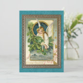 Gegroet voor aangepaste  Antieke Feestdagenkaart (Staand voorkant)