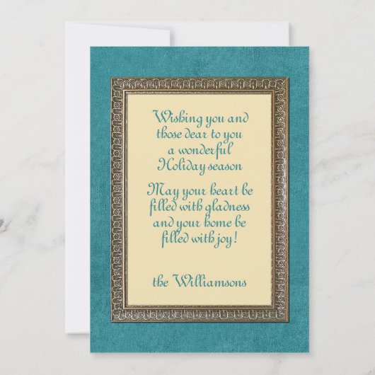 Gegroet voor aangepaste  Antieke Feestdagenkaart (Achterkant)