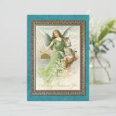 Gegroet voor aangepaste  Antieke Feestdagenkaart (Staand voorkant)