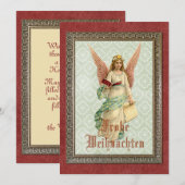 Gegroet voor aangepaste  Antieke Feestdagenkaart (Voorkant / Achterkant)