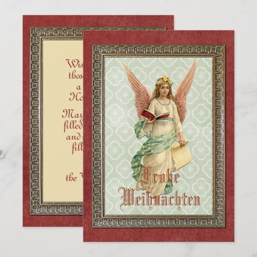 Gegroet voor aangepaste Antieke Feestdagenkaart (Voorkant / Achterkant)