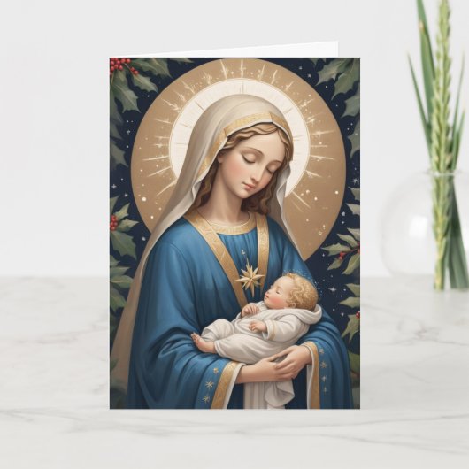 Gegroet zij Maria Traditioneel Katholiek Feestdagen Kaart (Voorkant)