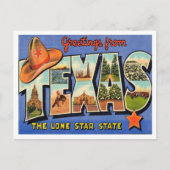 Gegroeten uit Texas, de Lone Star State Travel Briefkaart (Voorkant)