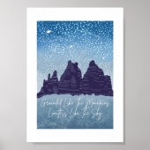 Gegrond als de Mountain Uplifting Kaart Poster (Voorkant)