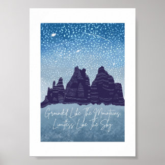 Gegrond als de Mountain Uplifting Kaart Poster