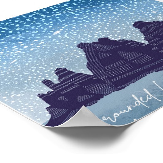 Gegrond als de Mountain Uplifting Kaart Poster (Hoek)