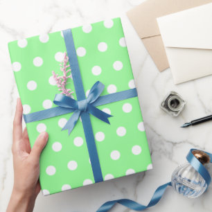 Gegroste munt en witte stip cadeaupapier