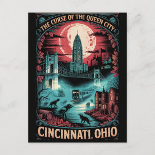 Gegruse Cincinnati, Ohio vintage horror reizen Briefkaart