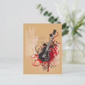 GEGV GRUNGE ELECTRIC GUITAR VECTOR GRAPHIC MUSIC R BRIEFKAART (Staand voorkant)