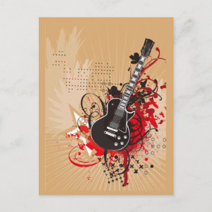 GEGV GRUNGE ELECTRIC GUITAR VECTOR GRAPHIC MUSIC R BRIEFKAART