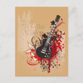 GEGV GRUNGE ELECTRIC GUITAR VECTOR GRAPHIC MUSIC R BRIEFKAART (Voorkant)