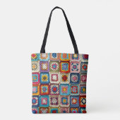 gehaakt granny-vierkant patroon tote bag (Achterkant)