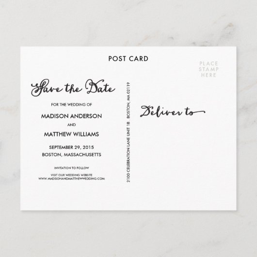 gehaakt | Het Briefkaart Datum opslaan (Achterkant)