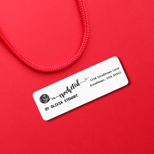 Gehaakt op retouradres etiket