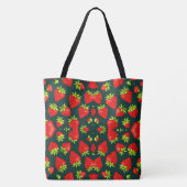 Gehaakte Aardbei Waterverf Patroon Elegantie Tote Bag (Achterkant)