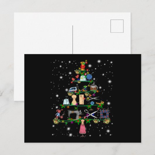 Gehaakte apparaten met kerstbomen briefkaart (Voorkant / Achterkant)