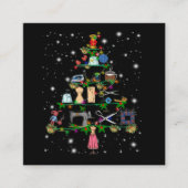 Gehaakte apparaten met kerstbomen vierkante visitekaartje (Voorkant)