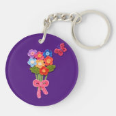 Gehaakte bloemenboeket Print Sleutelhanger (Achterkant)
