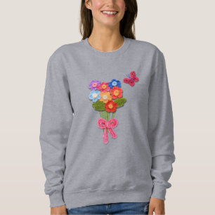 Gehaakte bloemenboeket Print Sleutelhanger Trui