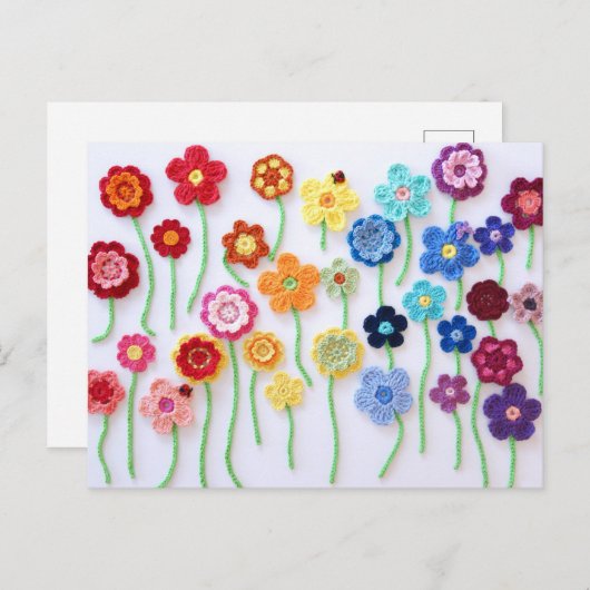 Gehaakte Bloemveld Briefkaart (Voorkant / Achterkant)