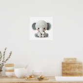 gehaakte bosje olifant poster (Keuken)