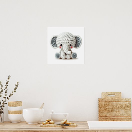 gehaakte bosje olifant poster (Keuken)
